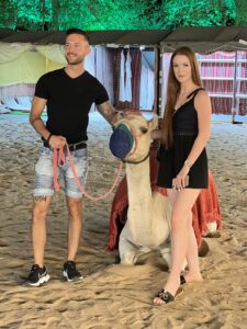 Camel Lovers in Hello Desert safari Campsite Hello Desert Campsite